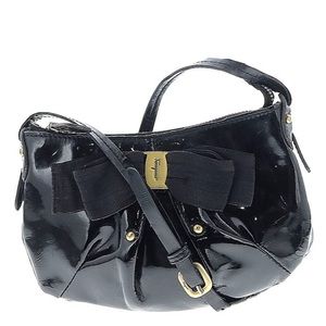 🔥Salvatore🔥 Ferragamo 🔥black 🔥pattern 🔥leather crossbody 🔥